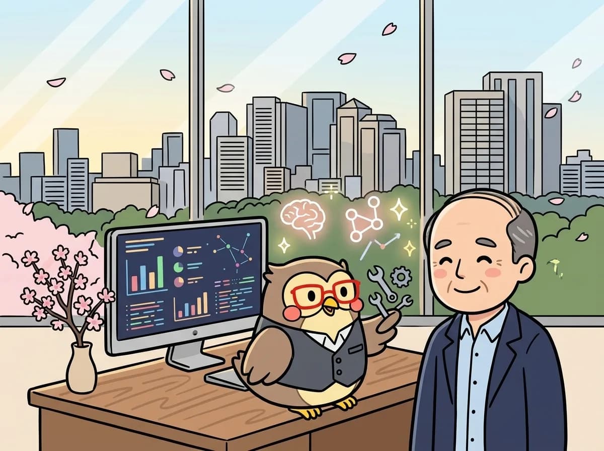 工具アイコンを持つ担当者と、安心した表情でうなずくお客様の様子を表すイラスト