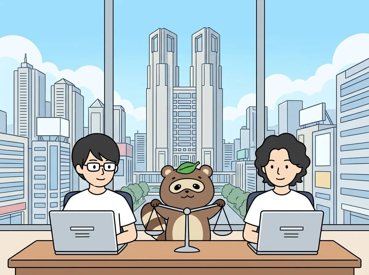 CodexとClaude Codeの比較｜同じ作業・契約・レビュー条件で選ぶのイメージイラスト：CodexとClaude Codeは、同じコードと完成条件で試し、実装結果だけでなくレビュー・修正・権限管理まで比較して選びます。片方が常に優れると決めず、契約、実行環境、運用の違いを確認します。