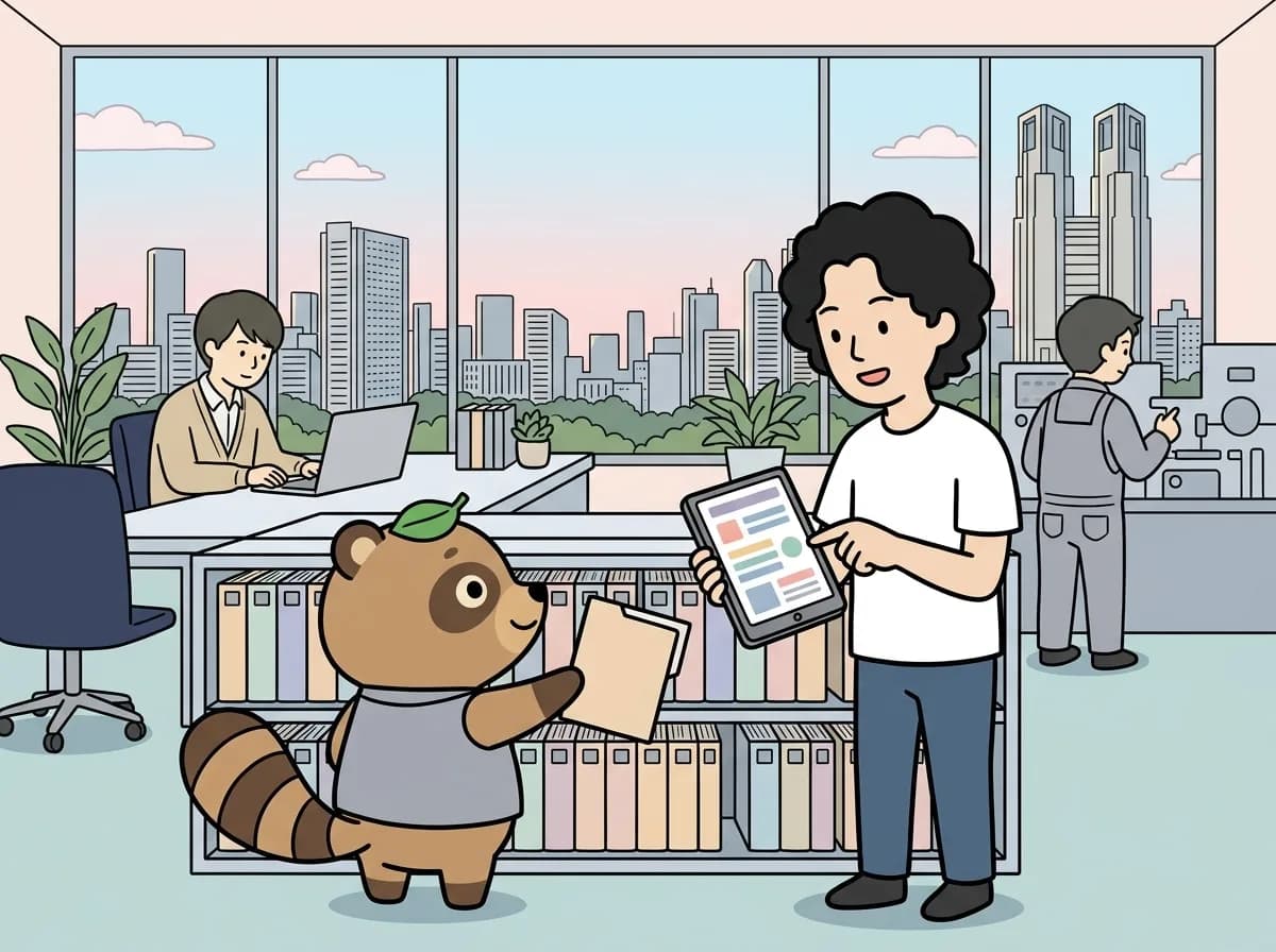 製造業向け RAGシステム構築のイメージイラスト