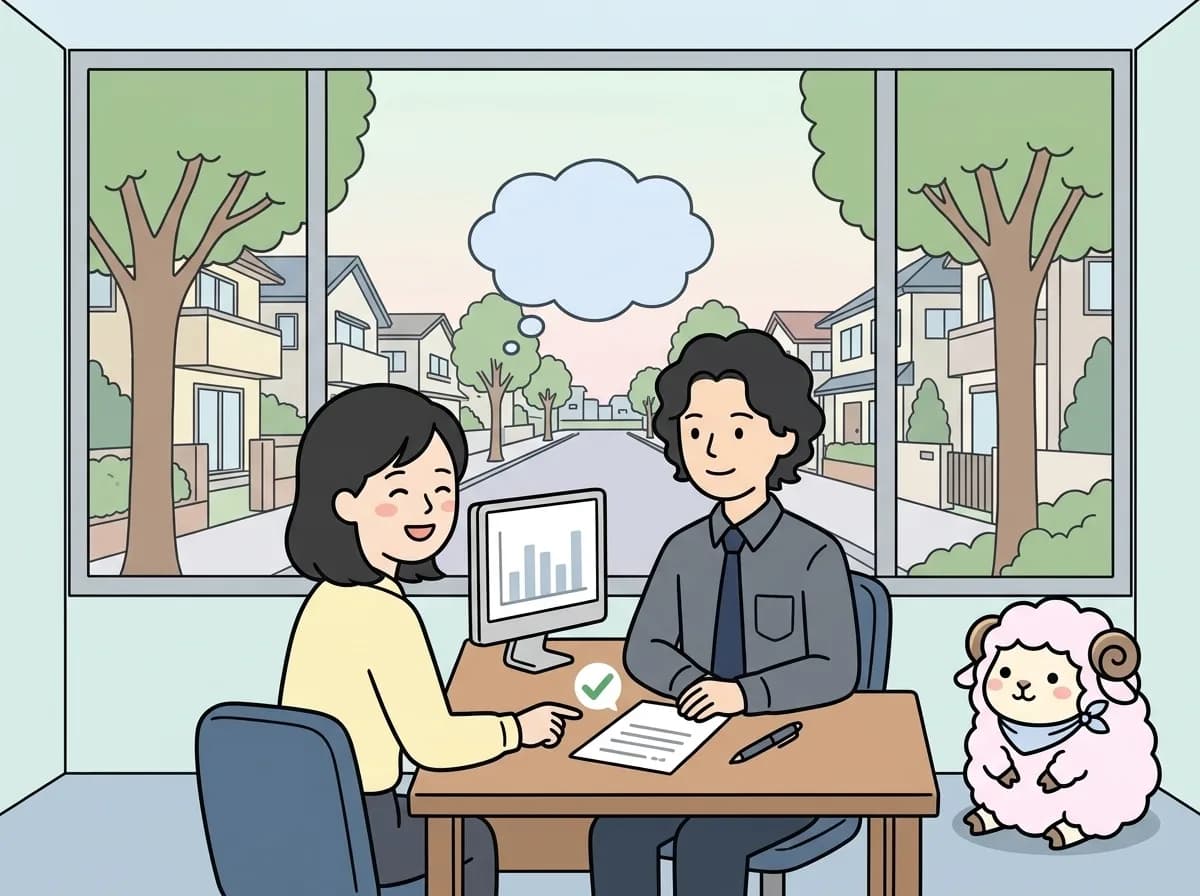 吹き出し越しに担当者とお客様が穏やかに会話し、お客様が安心した笑顔を見せている様子を表すイラスト
