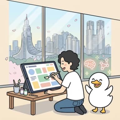 見た目と操作感を形にする画面設計の様子のイラスト