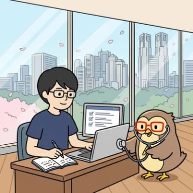 コードやサーバーの現状を調査する様子のイラスト