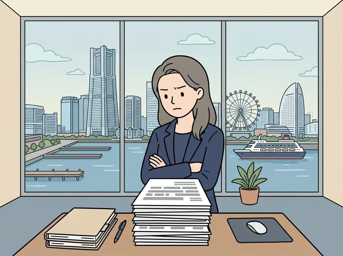 大きすぎる金額の見積書を前に驚いて仰け反っている人物のイラスト