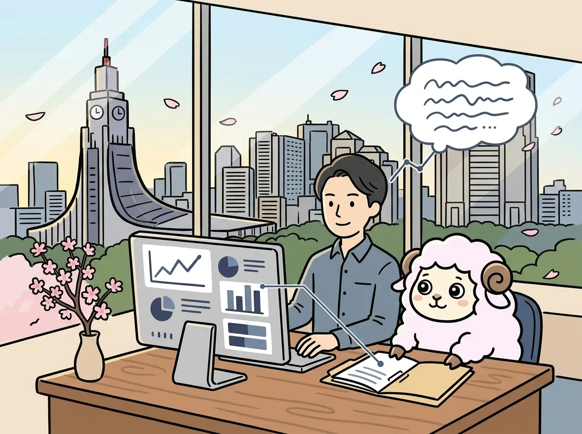 社員の頭の中にあるノウハウを、AIナレッジで会社の資産に変える方法のイメージイラスト：AIナレッジの目的は文書をAIに読ませることではなく、散らばった知識を誰でも使える会社の資産に変えることです。導入前チェックリスト、期間の目安つきの手順、導入形態の選び方、失敗例と回避策を、よりどころベーすの設計思想に沿って解説します。