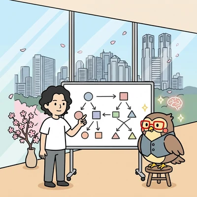 AIで解く範囲を仕分ける設計の様子のイラスト