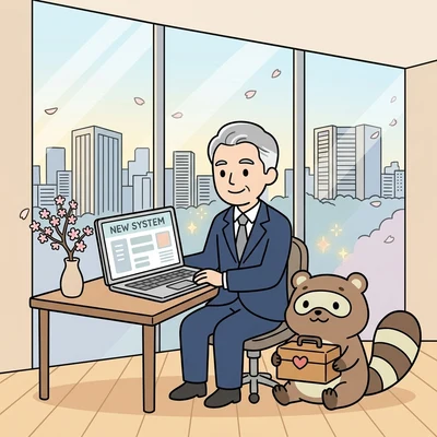 データを移行して本番を切り替える切り替え・運用の様子のイラスト