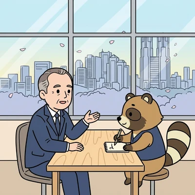 お客様のビジョンや課題を丁寧に伺うヒアリング・要件定義の様子のイラスト