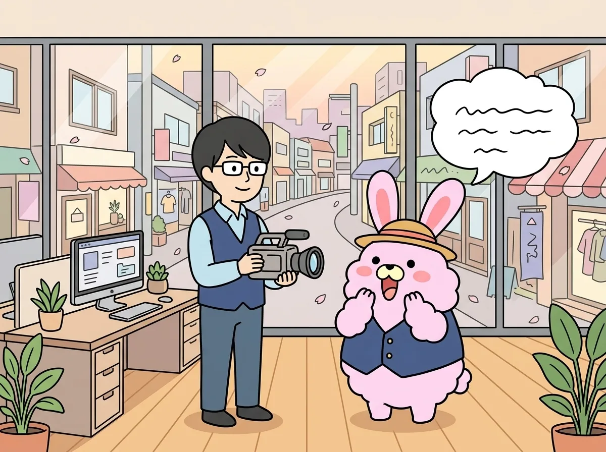 マーケター職のイメージイラスト:動画を軸に、ゼットリンカーの取り組みやプロダクトを身近な言葉で届けます。