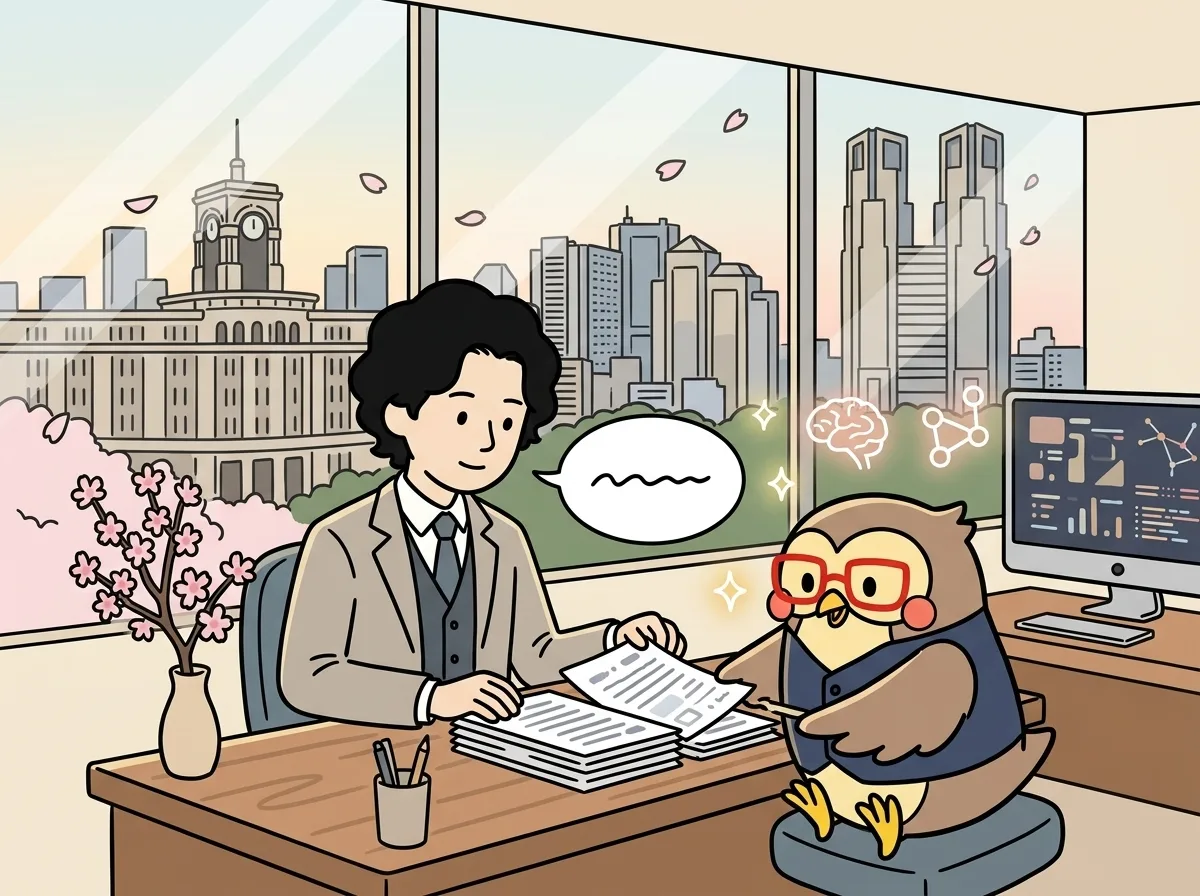 広報職のイメージイラスト:会社の考え方、実績、プロダクトの背景を整理し、必要な人に届く発信にします。